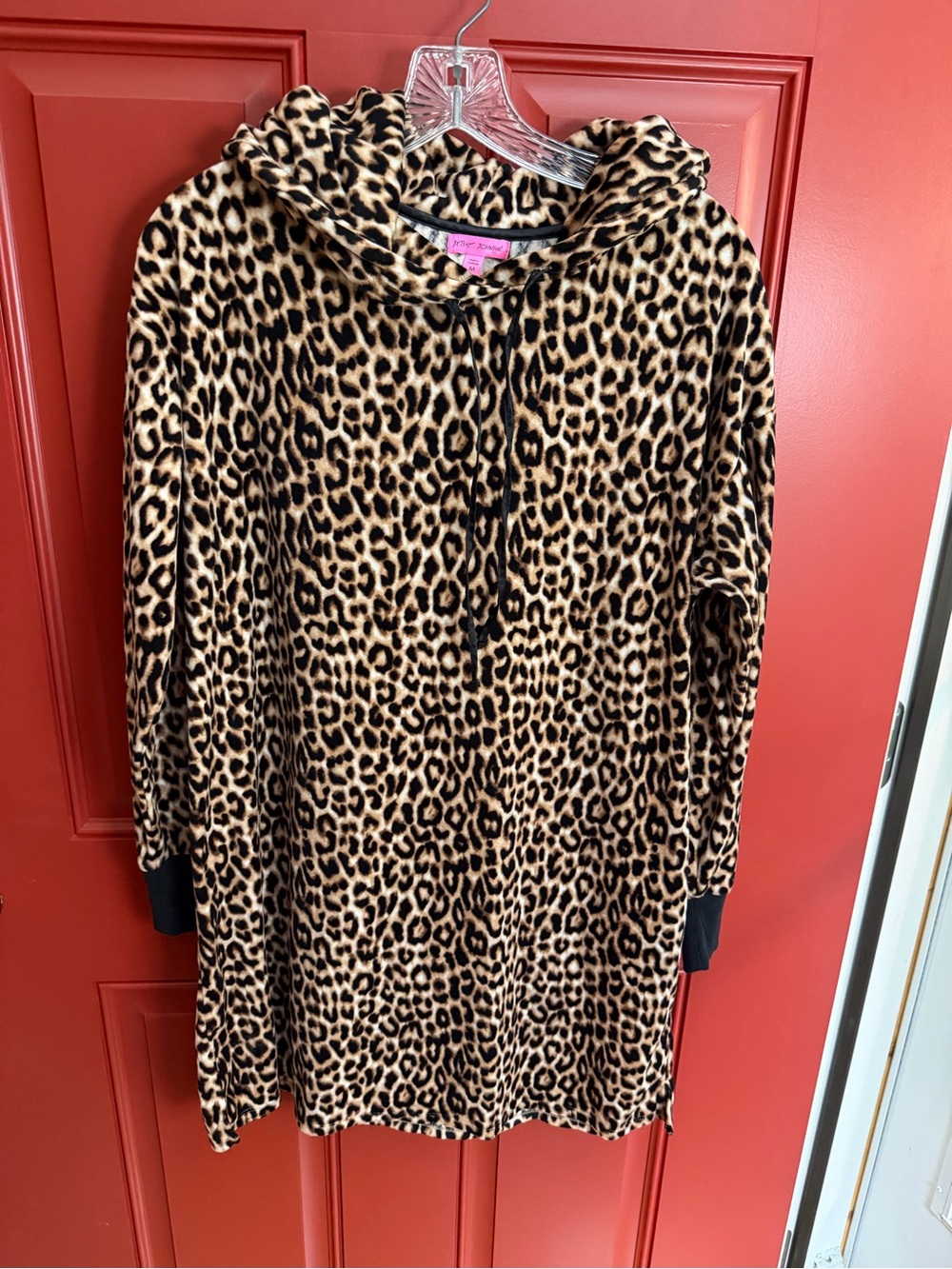 Betsy Johnson Leopard Print Hooded loungewear - Brown Black